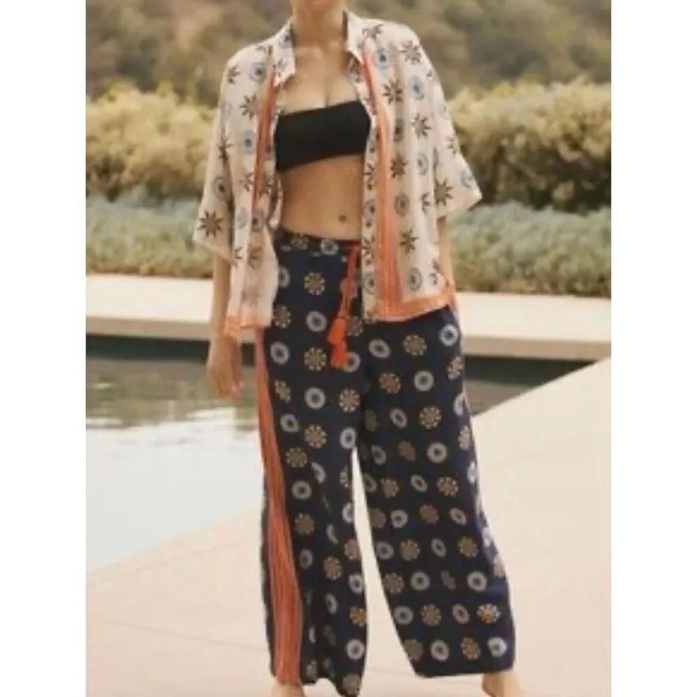 Anthropologie Fictions London Linen Blend PJ Pants